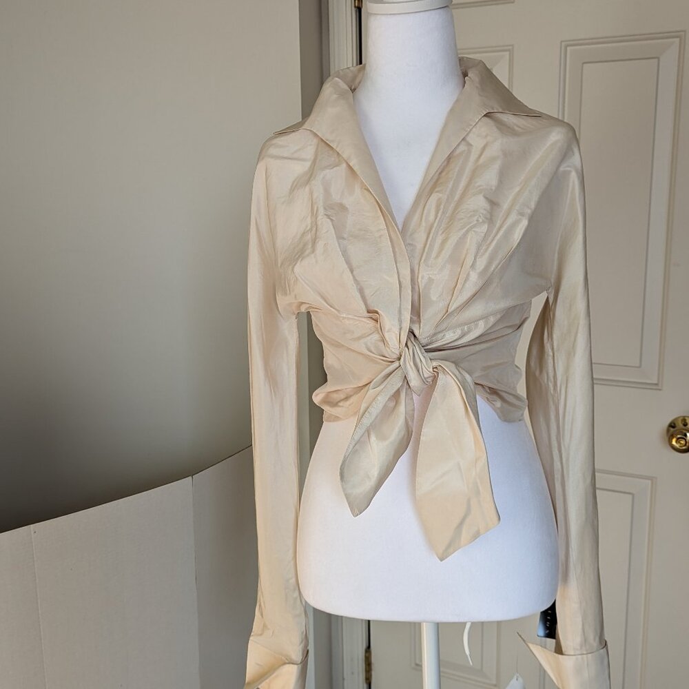 Vintage Silk Kay Unger wrap blouse- Size 2 NWT